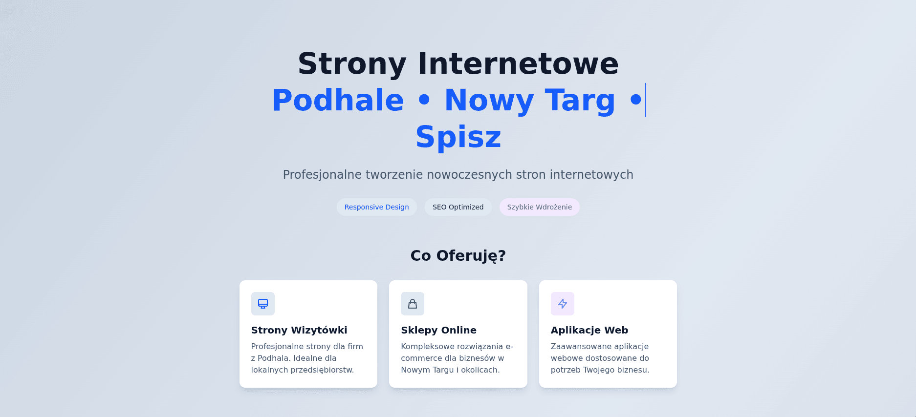 WebPodhale landing page